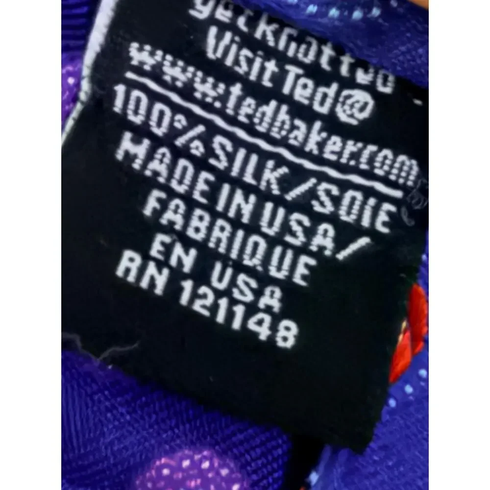 Ted Baker London Purple Geometric 100% Silk Necktie